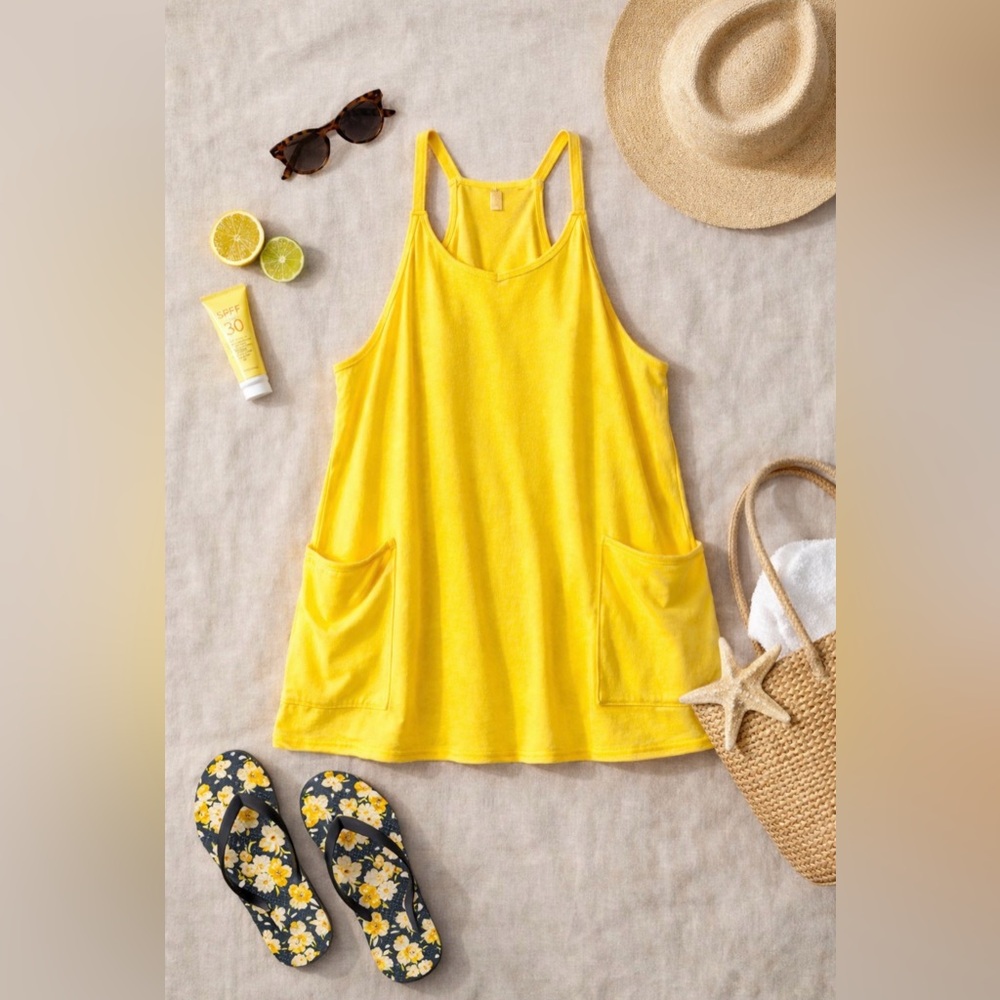 FP Movement by Free People Hot Shot Mini Dress in Mango ~ Size Large ~ NWOT - Picture 2 of 12